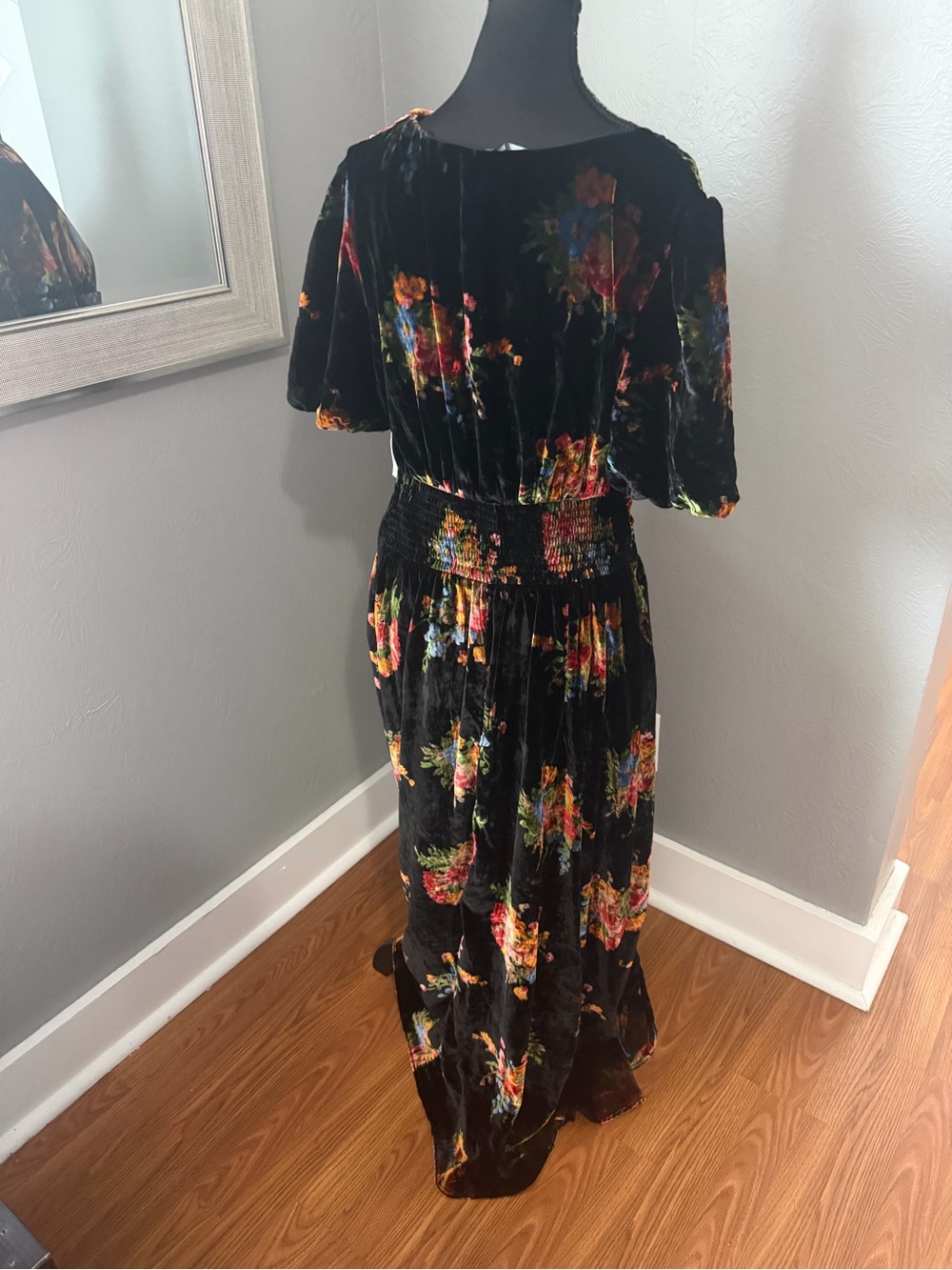NWT Anthropologie Katerina Button Front Velvet Floral Whimsygoth Maxi Dress Med - Picture 5 of 10